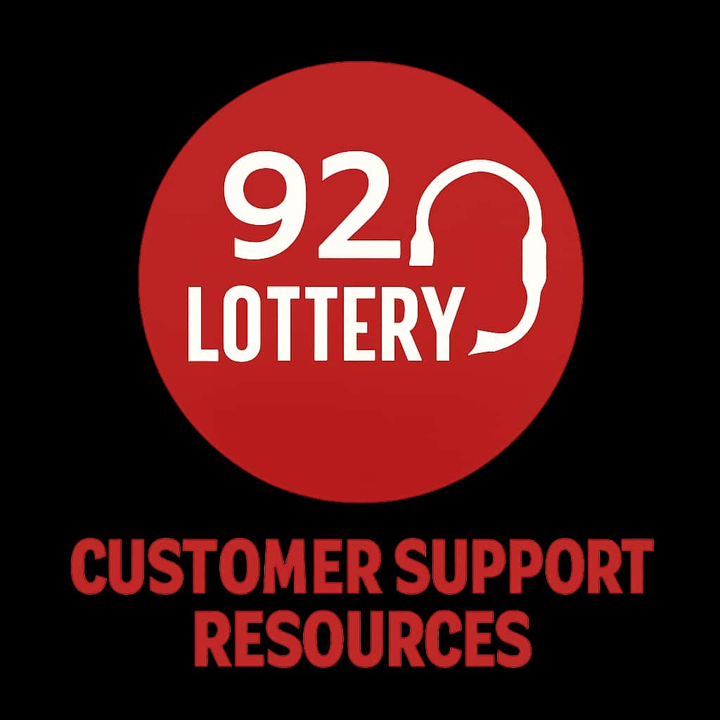 A professional badge representing the 92 Lottery Customer Support Resources.