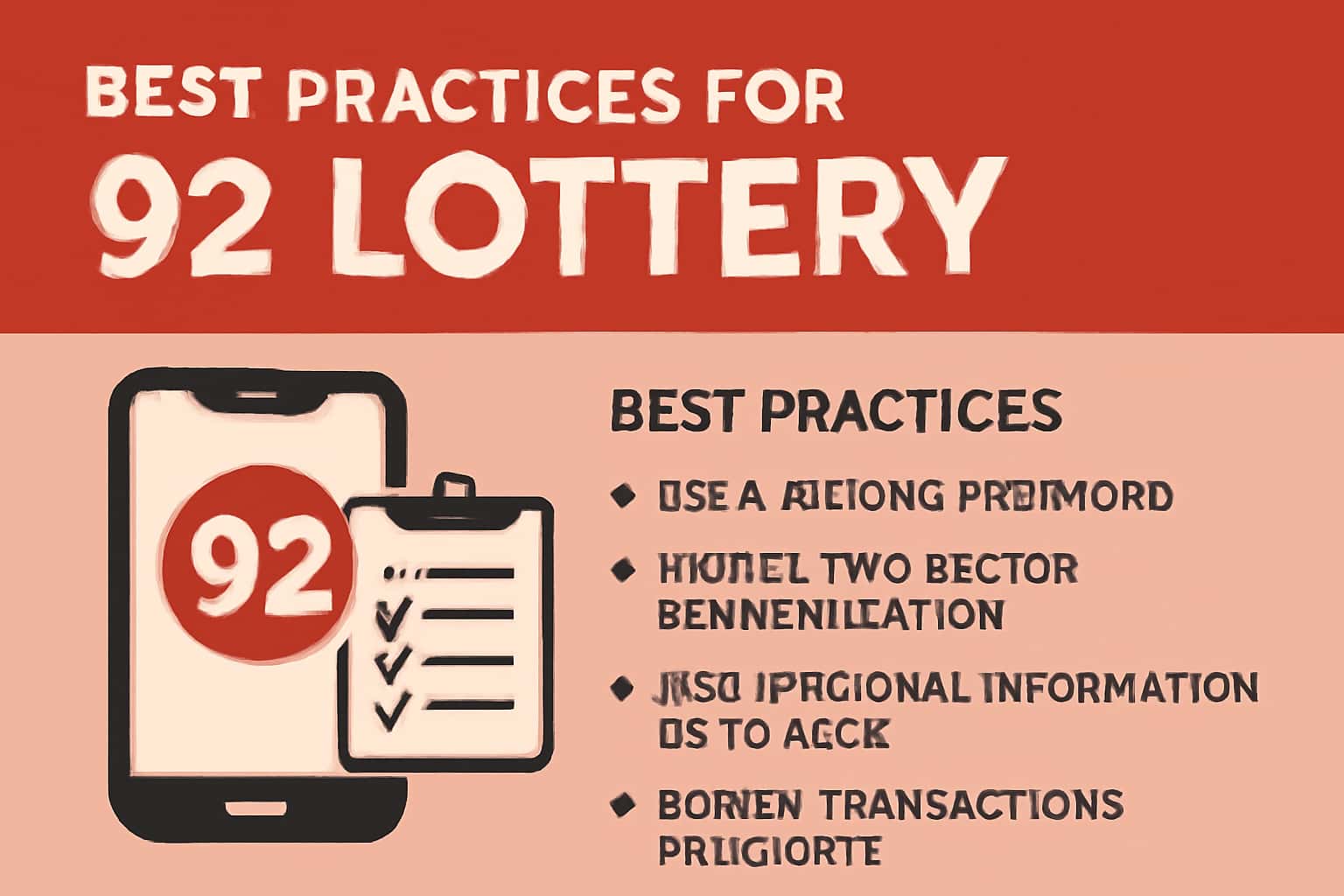 An informative depiction highlighting best practices for managing a 92 Lottery account.