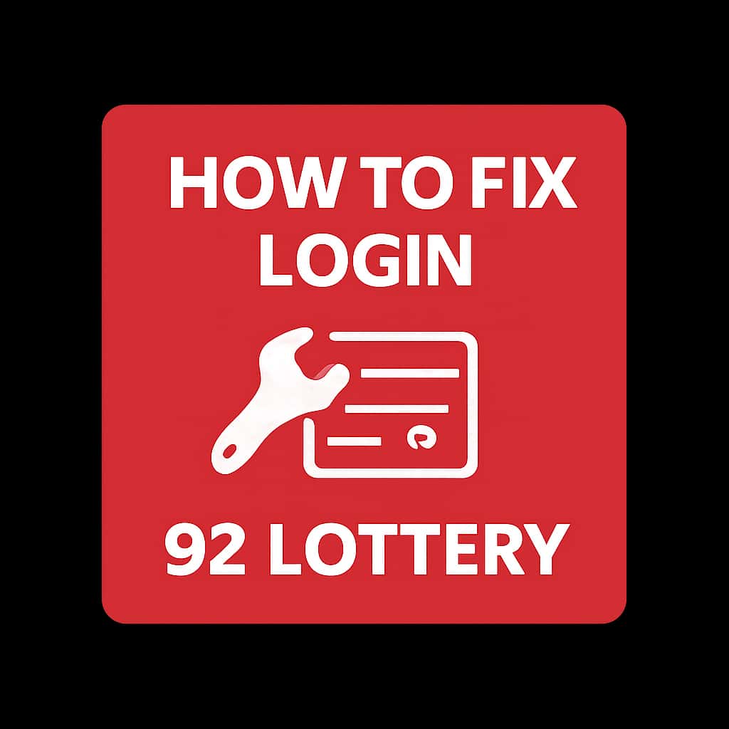 A badge icon depicting the 92 Lottery login assistance.
