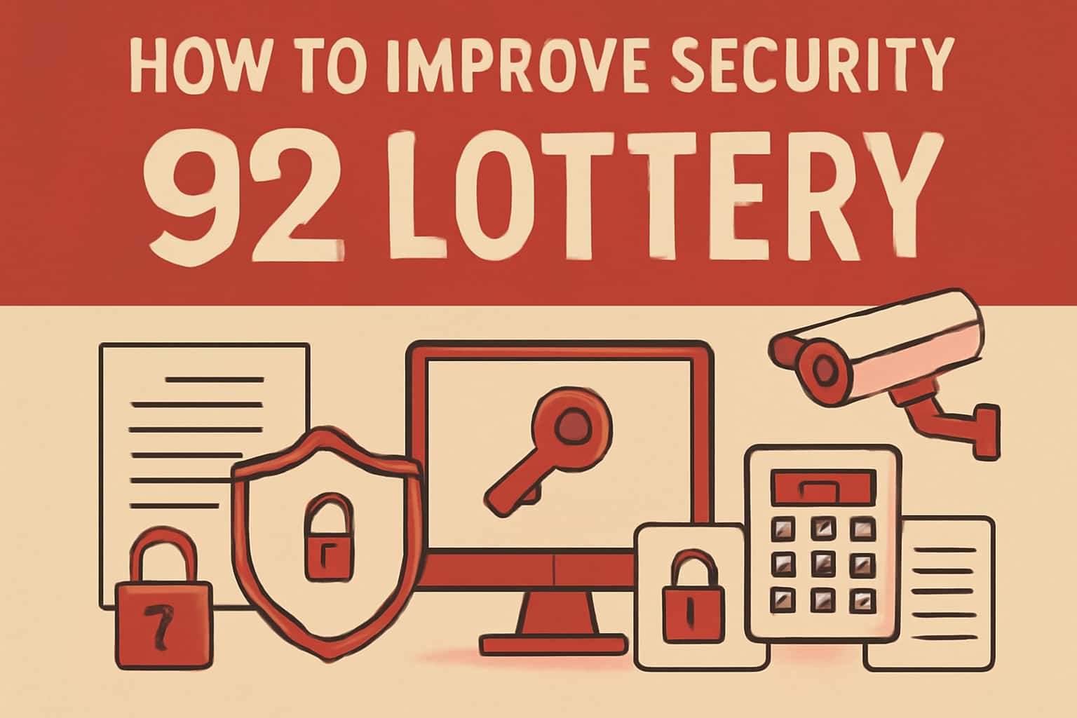 A futuristic depiction of the 92 Lottery with a focus on security elements.