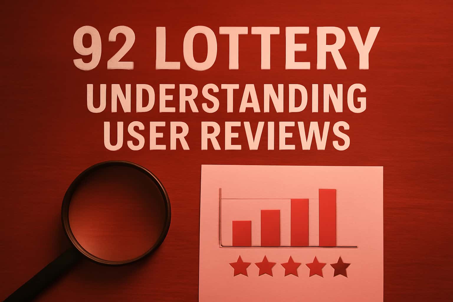 An educational visual representation of 92 Lottery User Reviews analysis.